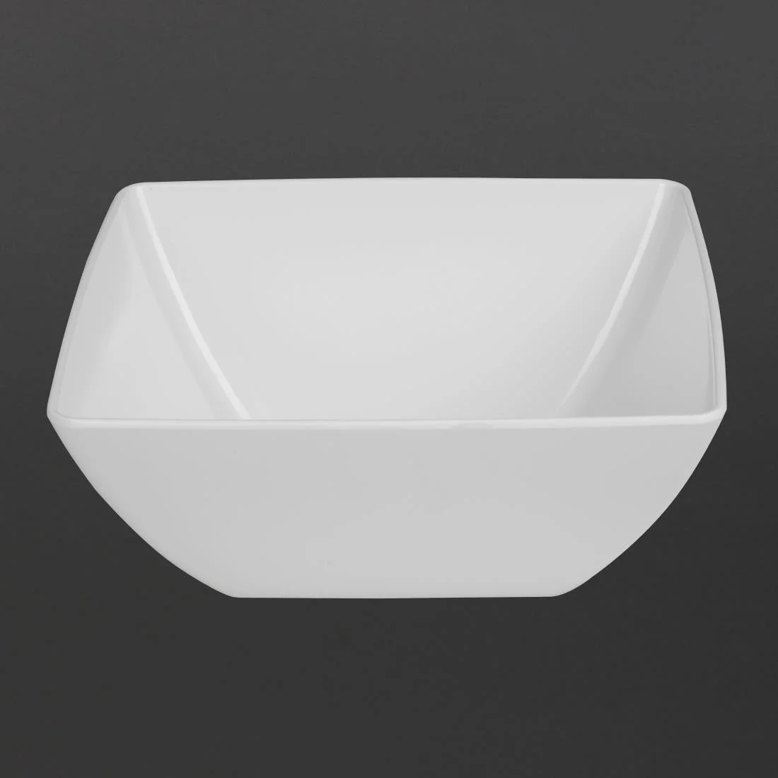 Curved White Melamine Bowl 11in