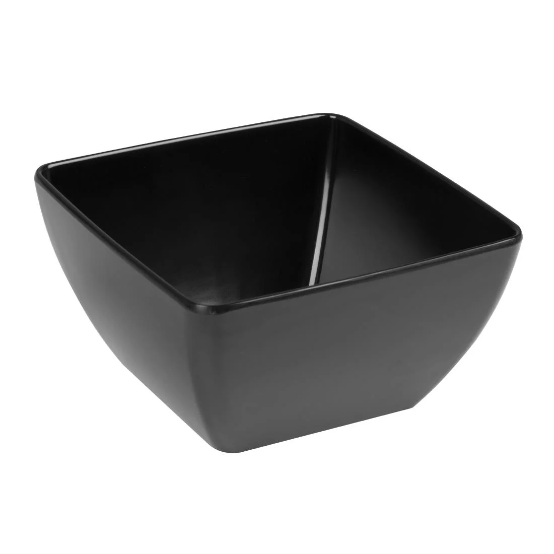 Curved Black Melamine Bowl 8in
