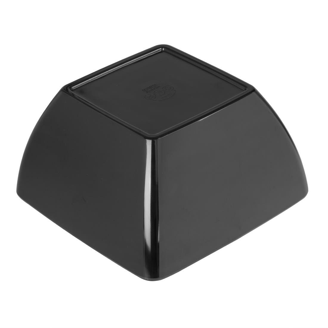 Curved Black Melamine Bowl 8in