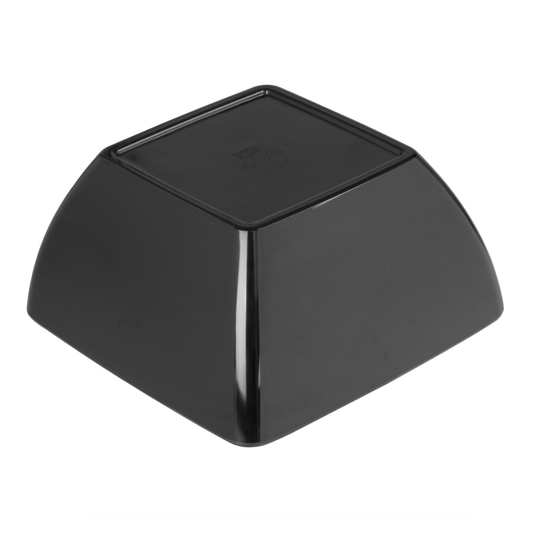 Curved Black Melamine Bowl 11in