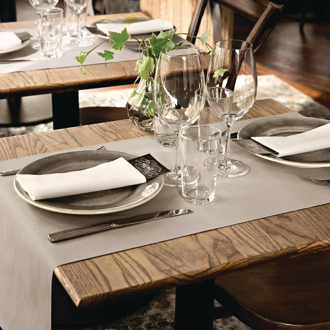 Tork LinStyle Dinner Napkins White 400x400mm (14 Pack) - Image 3
