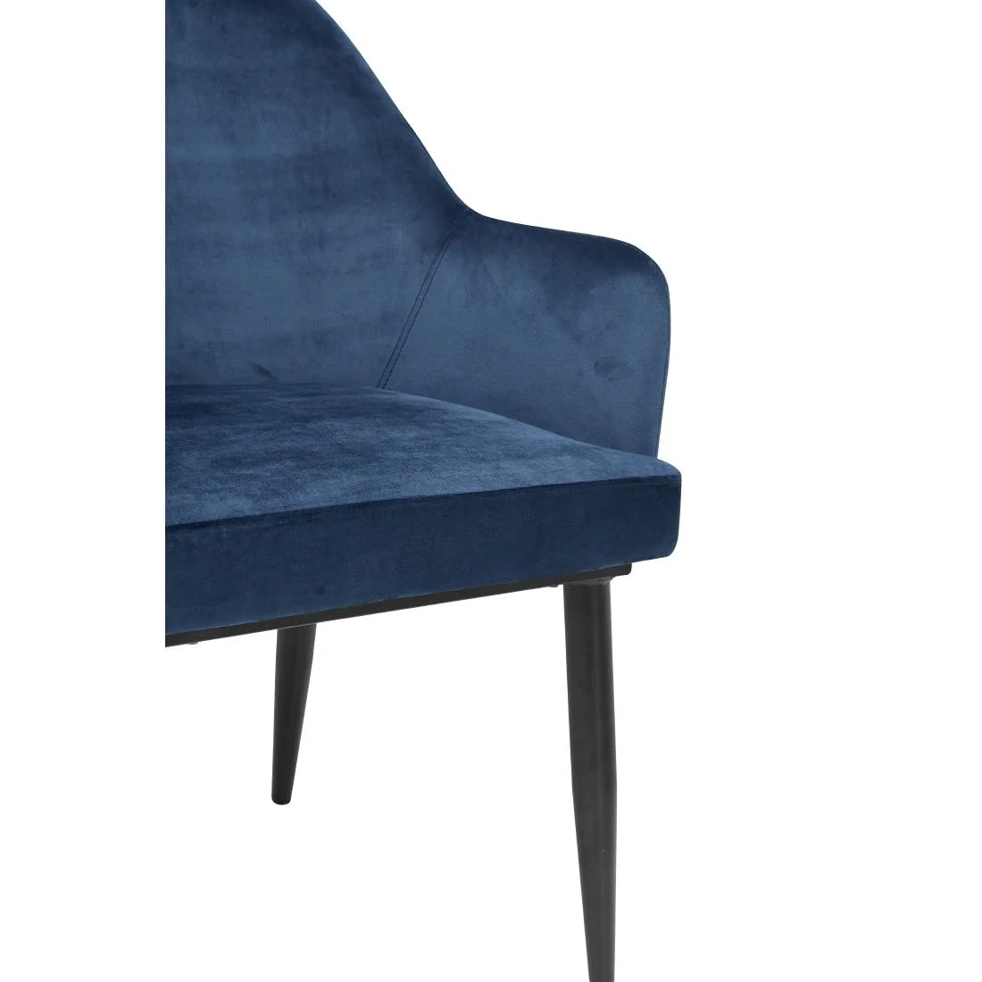 Bolero Lia Velvet Effect Chairs Dark Navy (Set of 2) - Image 6