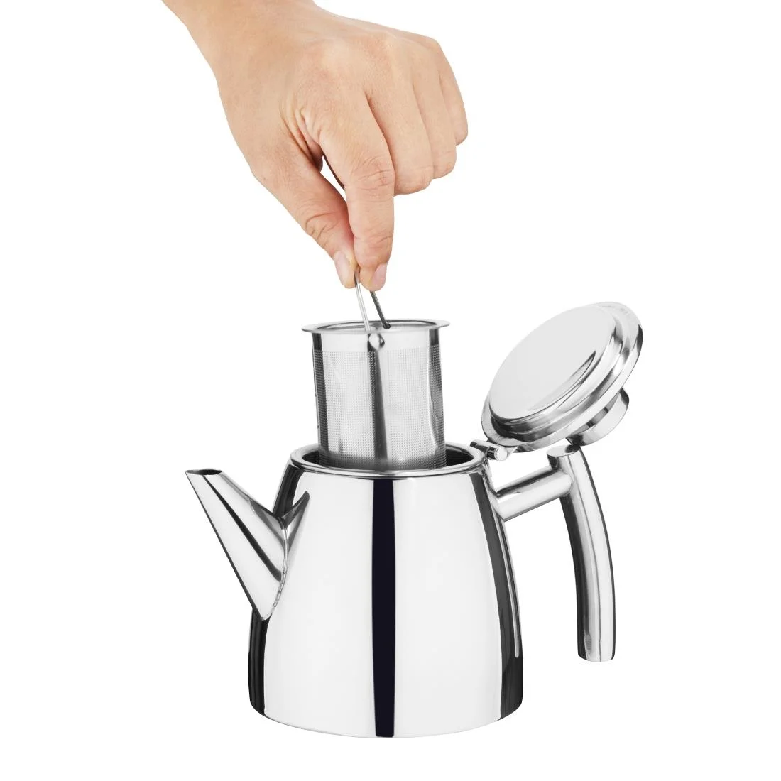 Olympia Conical Insulated Stainless Steel Teapot with Filter 350ml - Image 5