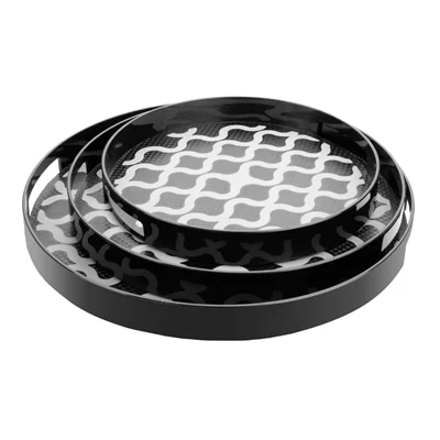 Olympia Kristallon PC Round Non Slip Tray with Handles 300mm - Image 10