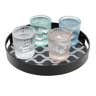 Olympia Kristallon PC Round Non Slip Tray with Handles 300mm - Image 12
