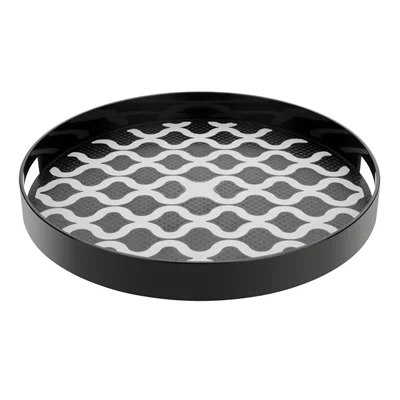 Olympia Kristallon PC Round Non Slip Tray With Handles 355mm - Image 6