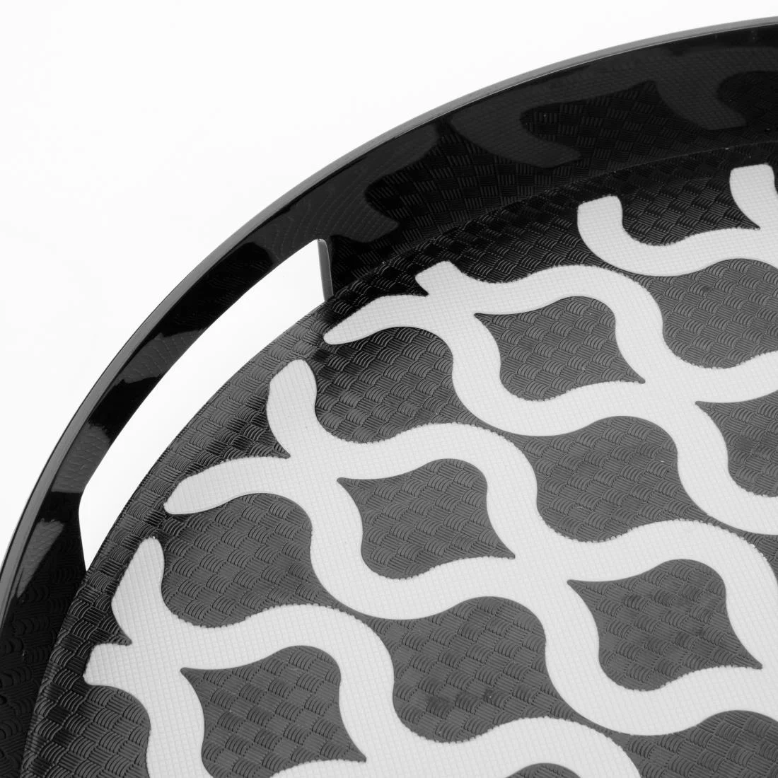 Olympia Kristallon PC Round Non Slip Tray With Handles 355mm - Image 3