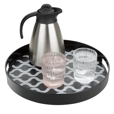 Olympia Kristallon PC Round Non Slip Tray With Handles 355mm - Image 10