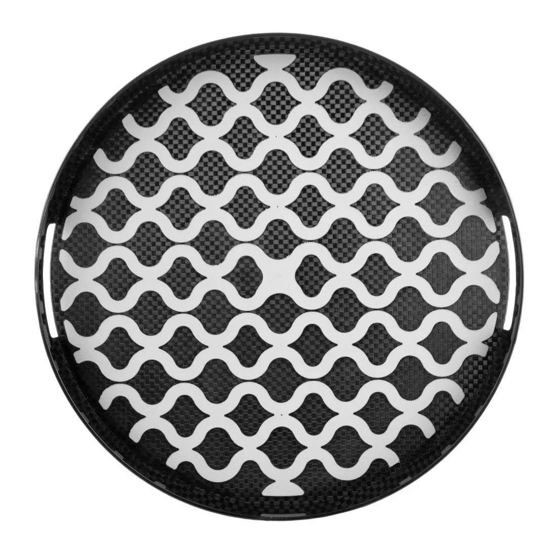 Olympia Kristallon PC Round Non Slip Tray With Handles 405mm - Image 2