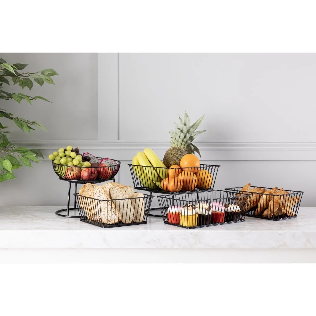 Olympia Wire Food Display Bowl Round Black 285x85mm - Image 5