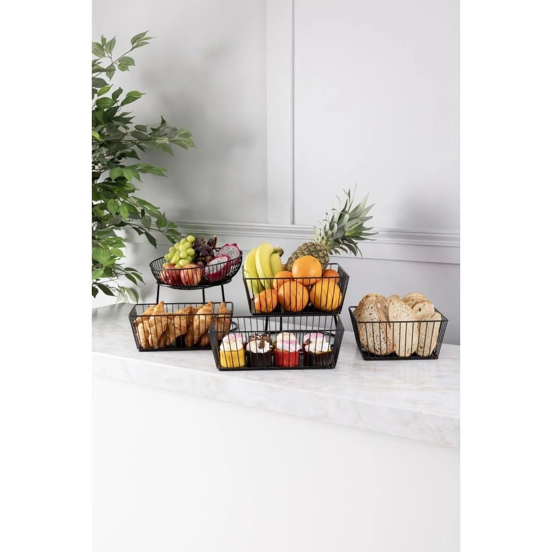 Olympia Non-Slip Multi-Round Riser Black Wire 230x260x100mm - Image 3