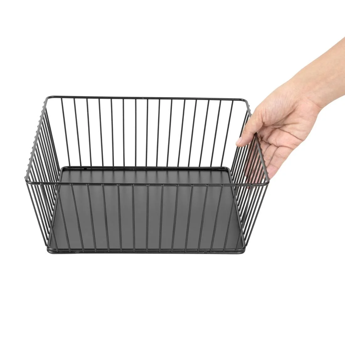 Olympia Wire Food Display Tray Square Black 280x280x100mm - Image 6
