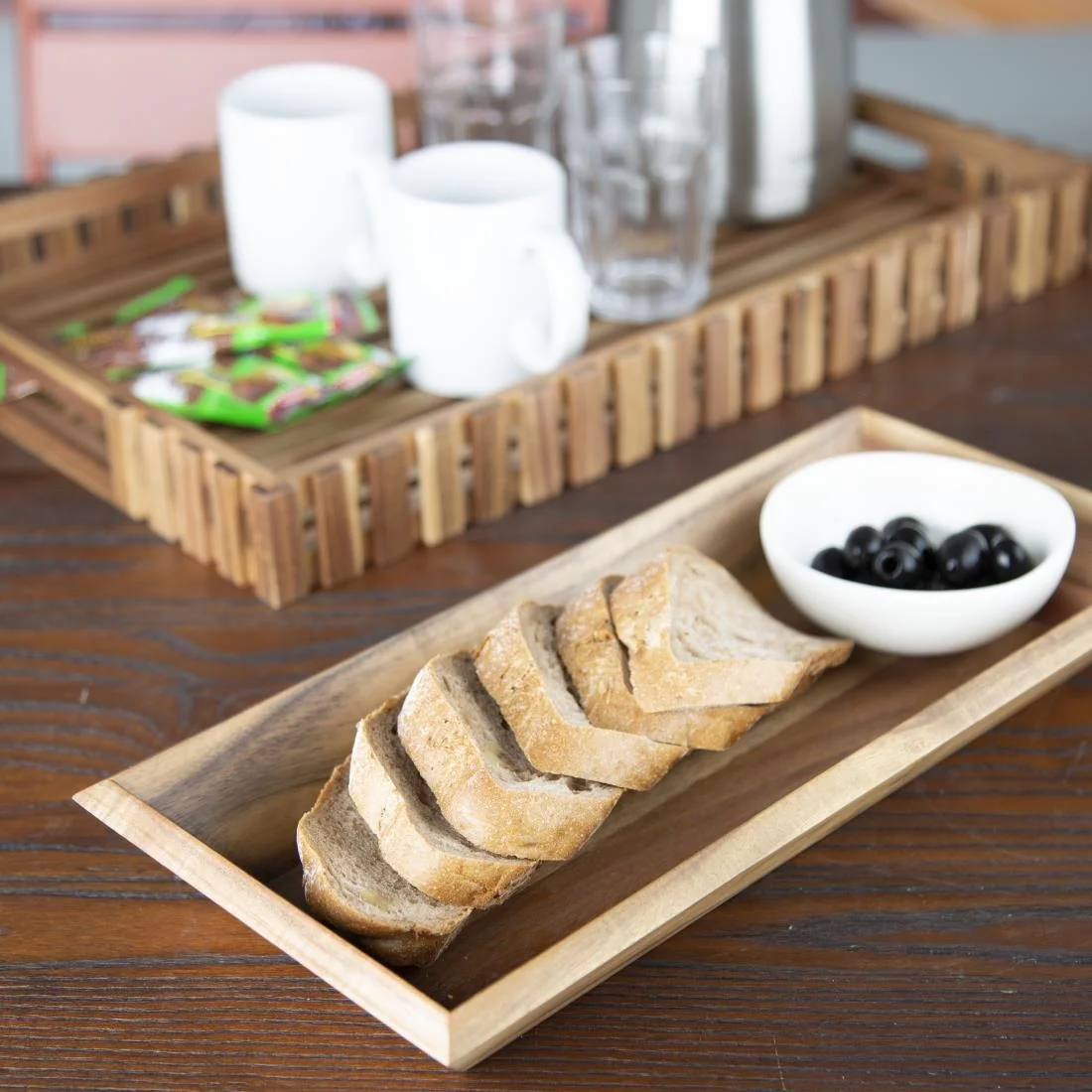 Olympia Acacia Rectangular Tray 380x180mm - Image 6
