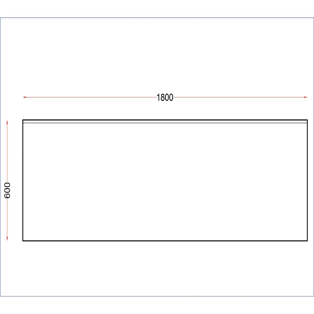 Holmes Stainless Steel Wall Table with Upstand 1800mm