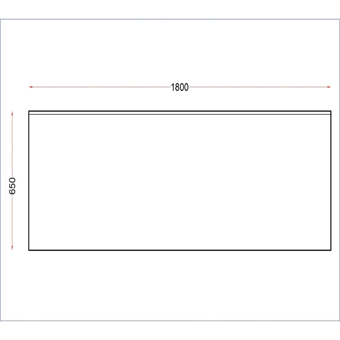 Holmes Stainless Wall Table with Upstand 1800mm