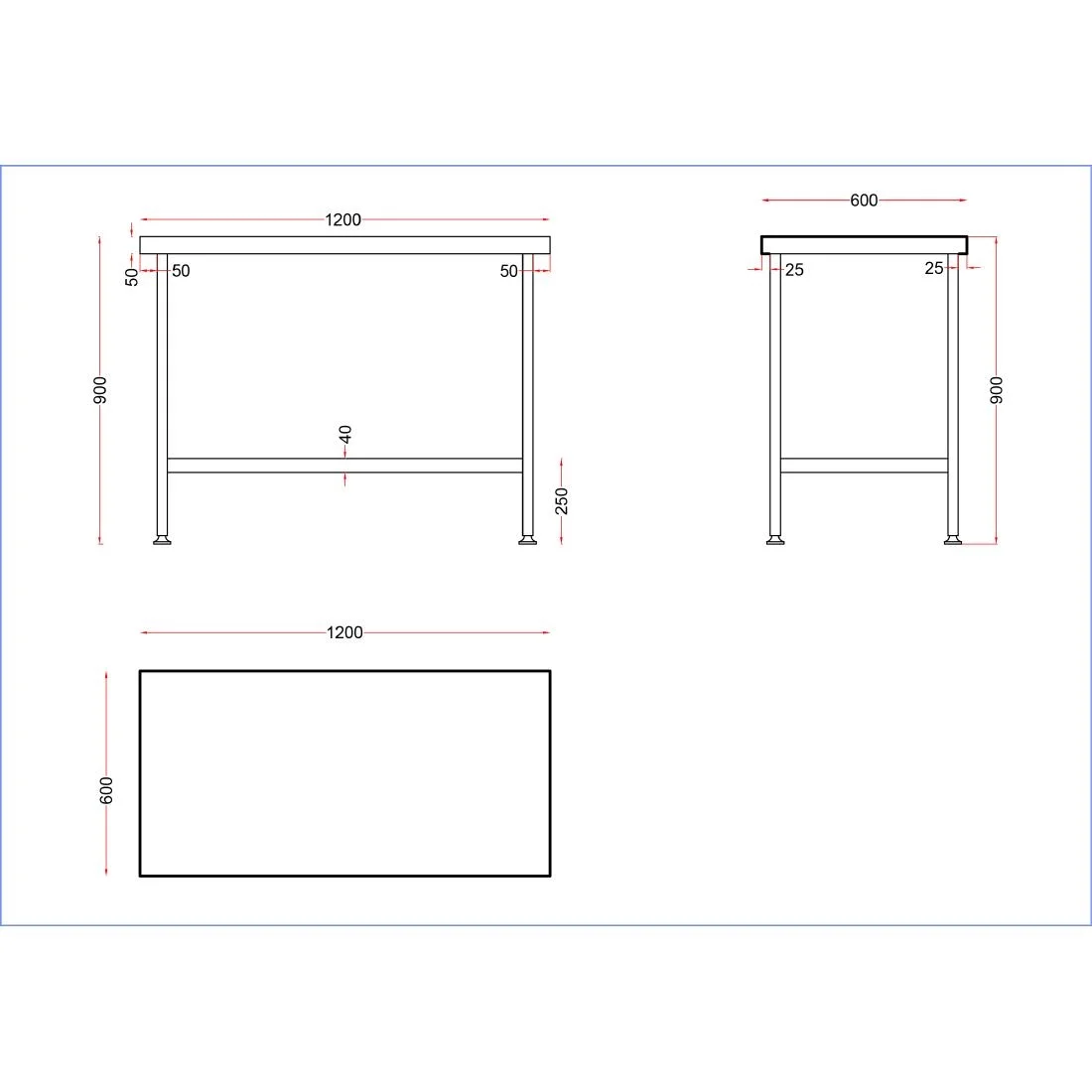Holmes Stainless Steel Centre Table 1200mm - Image 3
