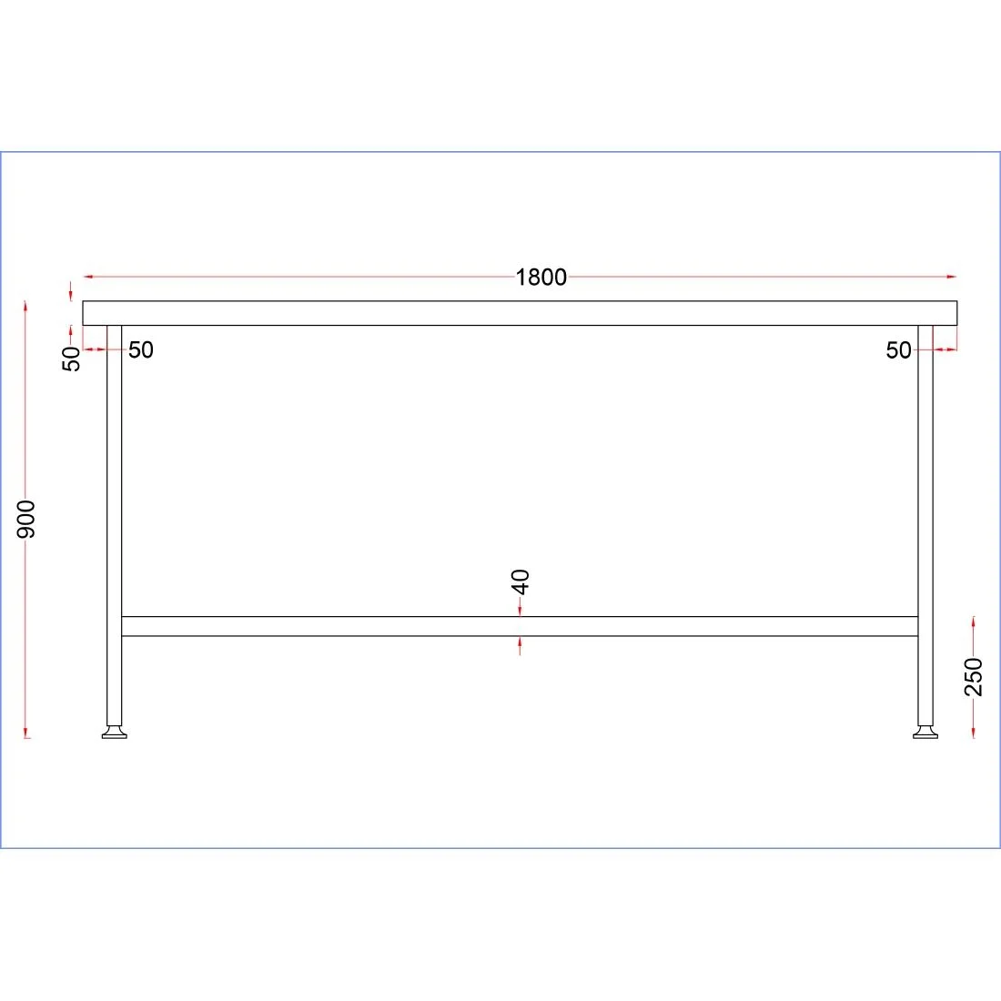 Holmes Stainless Steel Centre Table 1800mm - Image 4