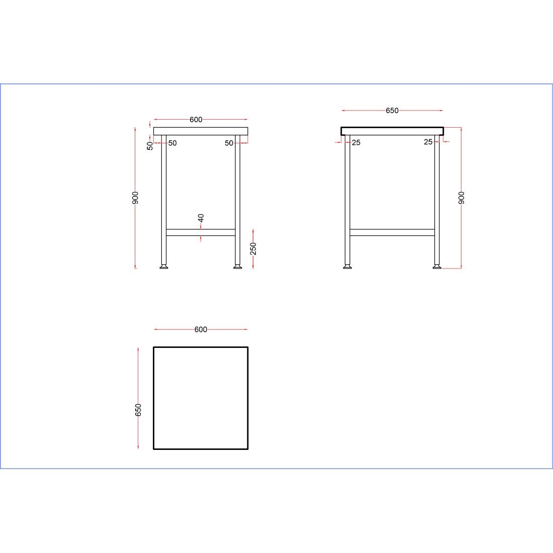 Holmes Stainless Steel Centre Table 600mm