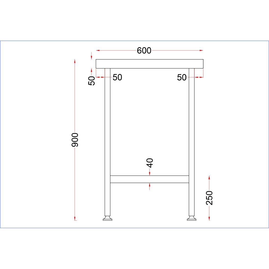 Holmes Stainless Steel Centre Table 600mm