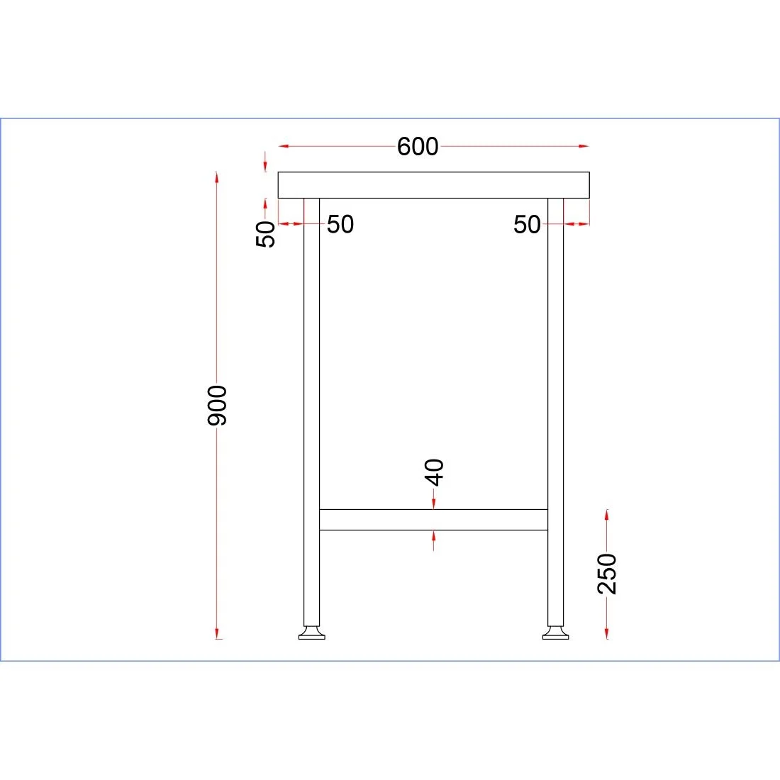 Holmes Stainless Steel Centre Table 600mm - Image 4