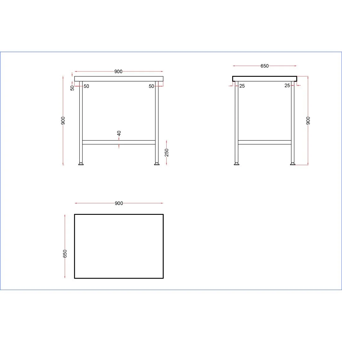 Holmes Stainless Steel Centre Table 900mm - Image 3