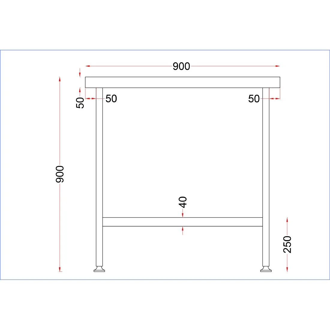 Holmes Stainless Steel Centre Table 900mm - Image 4