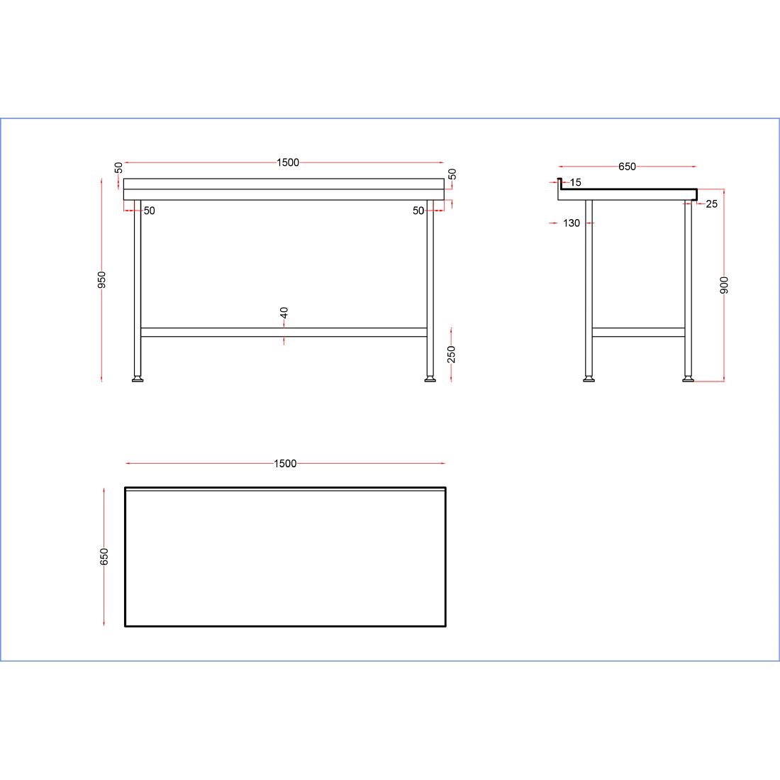 Holmes Stainless Steel Centre Table 1500mm