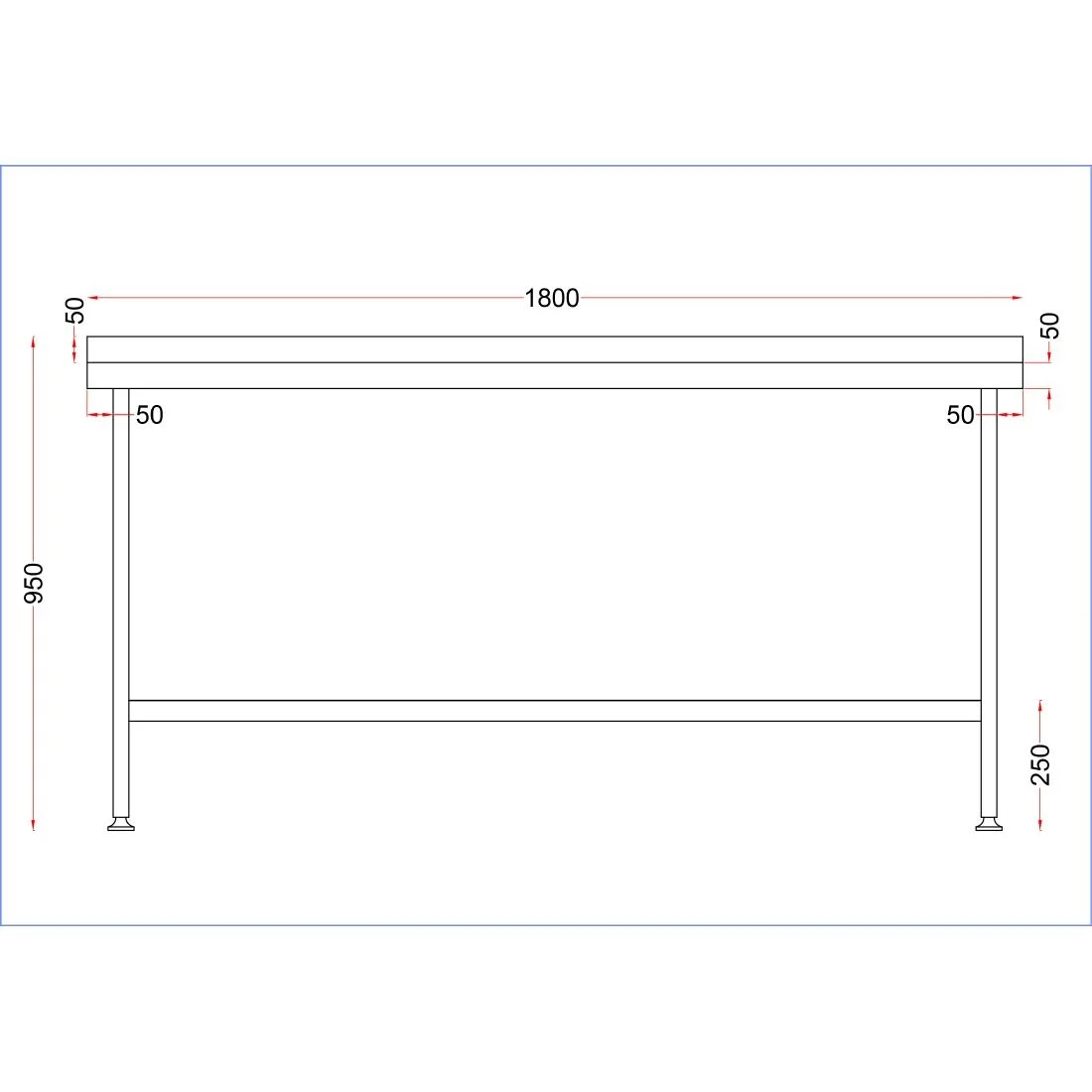 Holmes Stainless Steel Centre Table 1800mm - Image 4