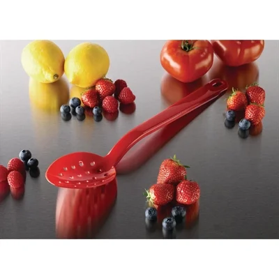 Matfer Bourgeat Exoglass Perforated Serving Spoon Red 13" - Image 2