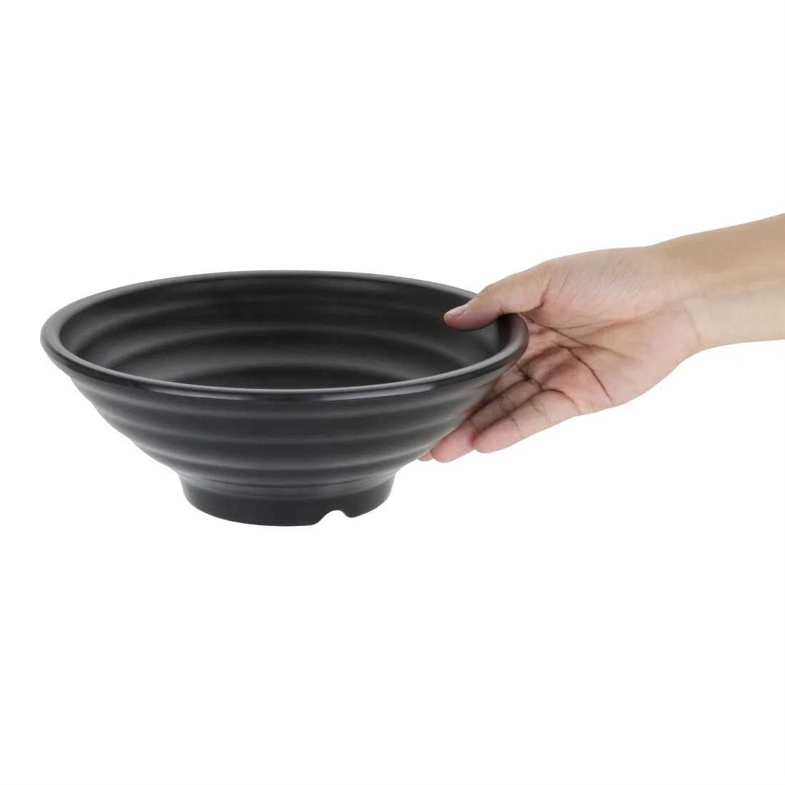 Olympia Kristallon Fusion Melamine Large Bowls Black 225mm (4 Pack) - Image 5