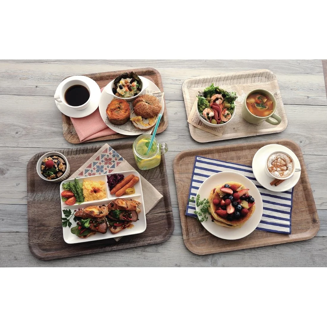 Cambro Madeira Tray Brown Oak 430mm - Image 4
