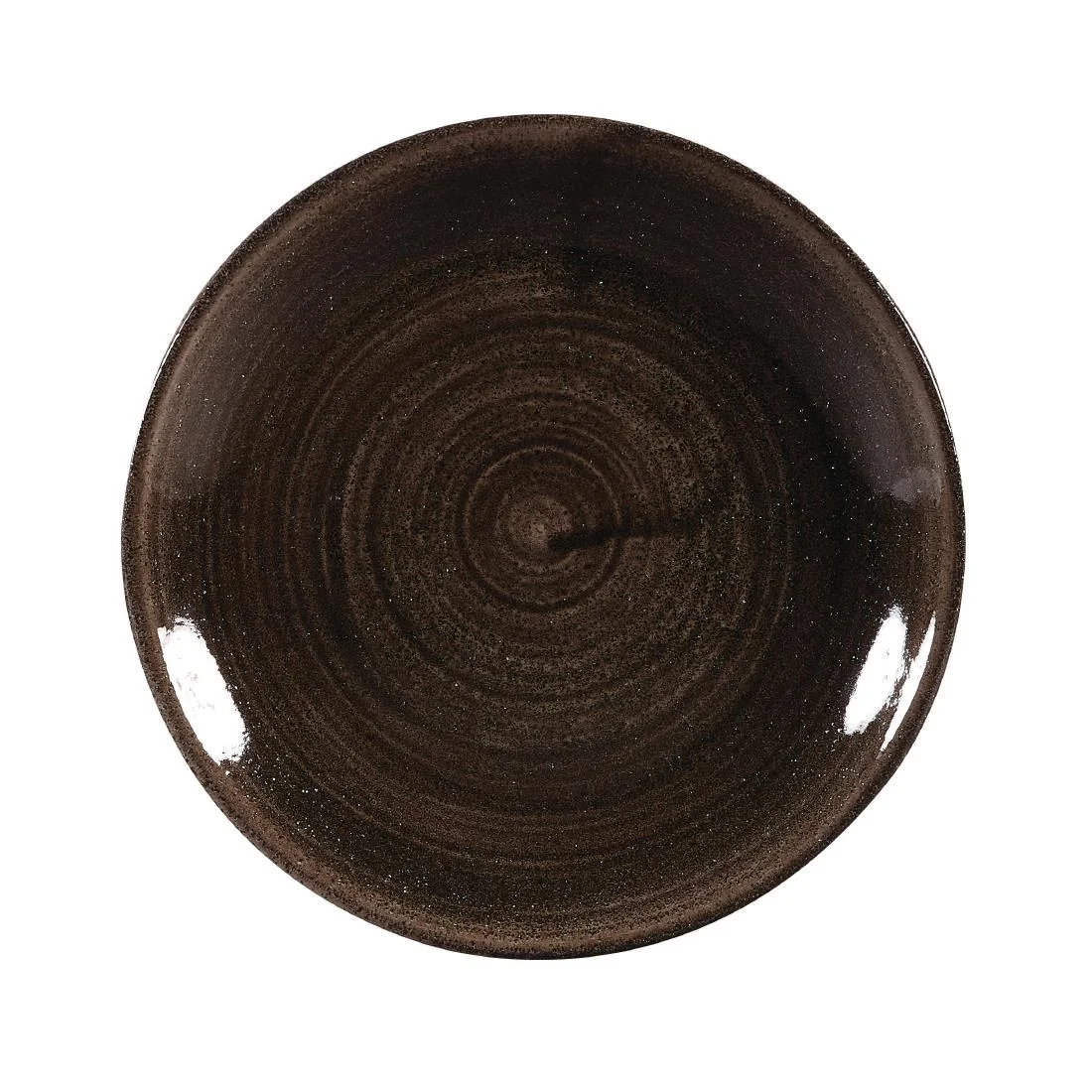 Churchill Stonecast Patina Coupe Plates Black 165mm