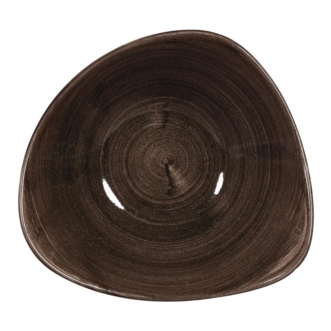 Churchill Stonecast Patina Triangular Bowls Black 235mm - Image 2