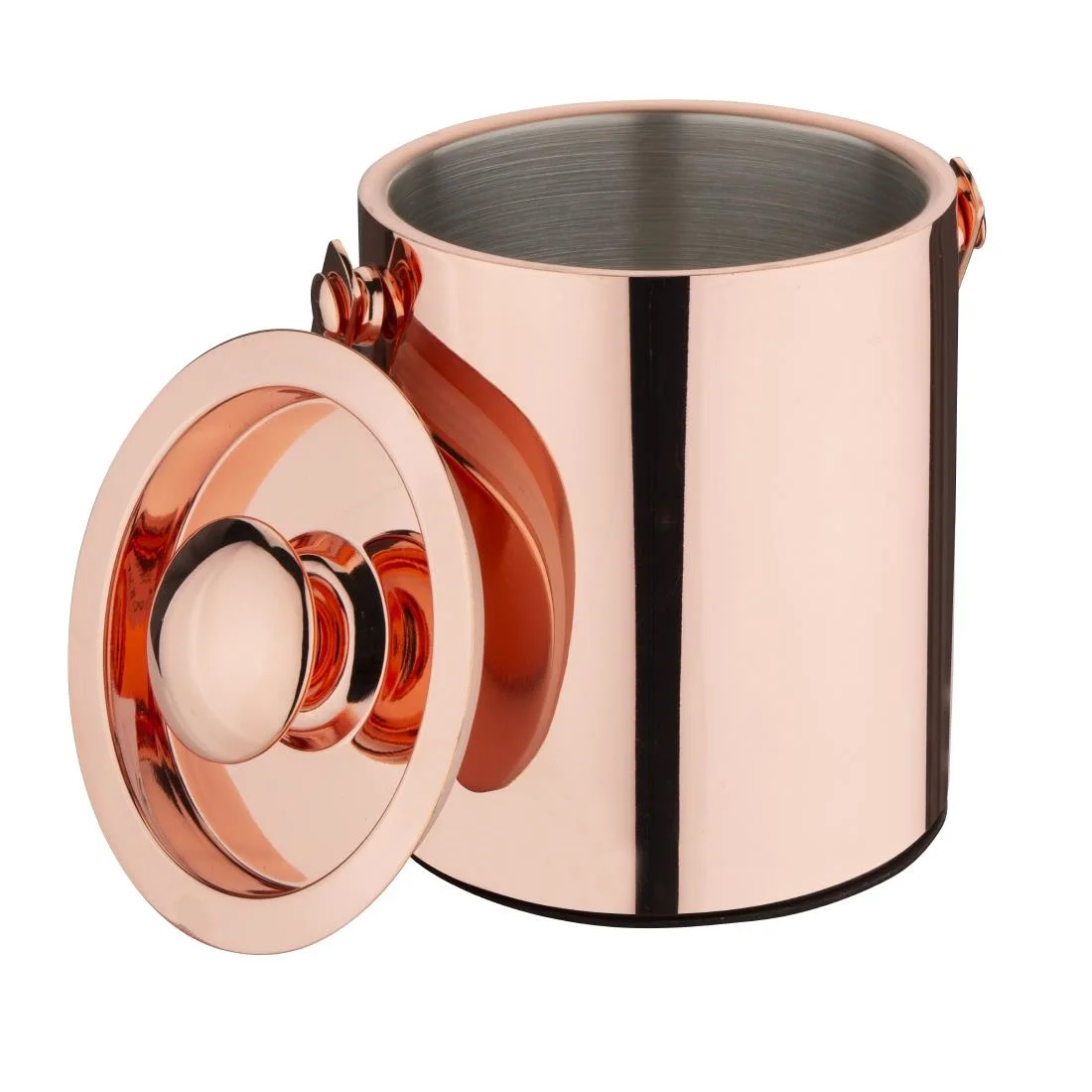 Olympia Double Walled Ice Bucket with Lid 1Ltr Copper - Image 2