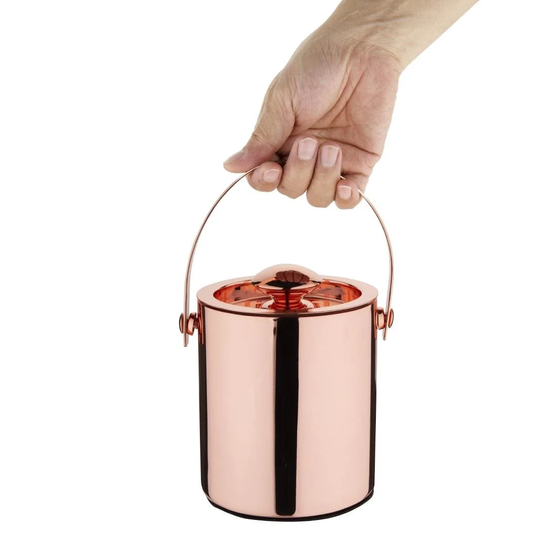 Olympia Double Walled Ice Bucket with Lid 1Ltr Copper - Image 5