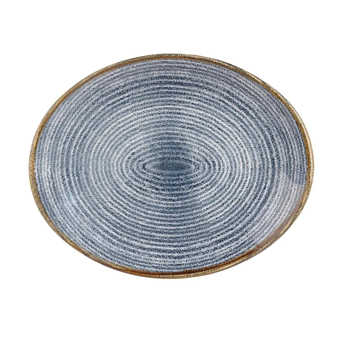 Churchill Studio Prints Homespun Oval Coupe Plates Slate Blue 317mm (12 Pack)