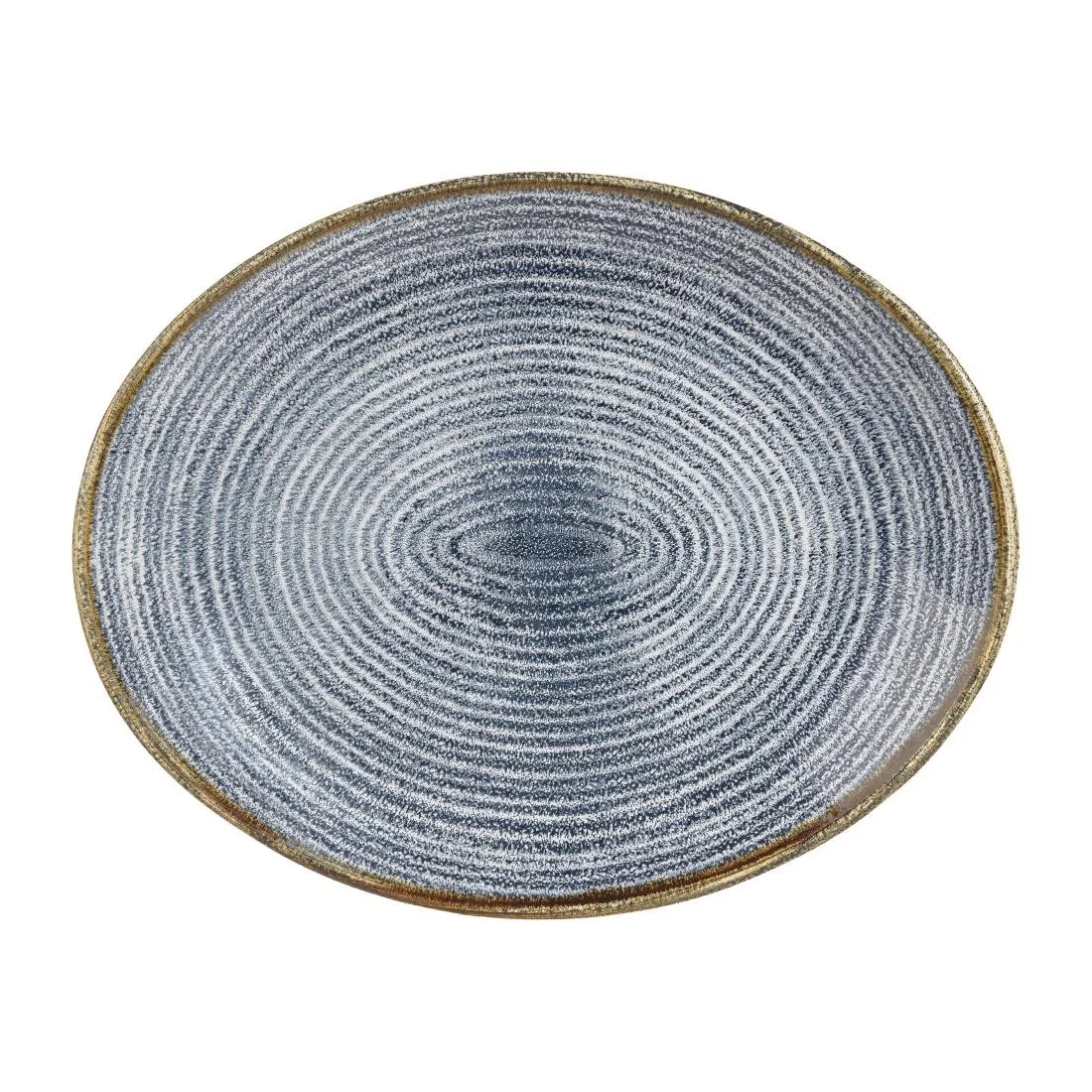 Churchill Studio Prints Homespun Oval Coupe Plates Slate Blue 270mm (12 Pack)
