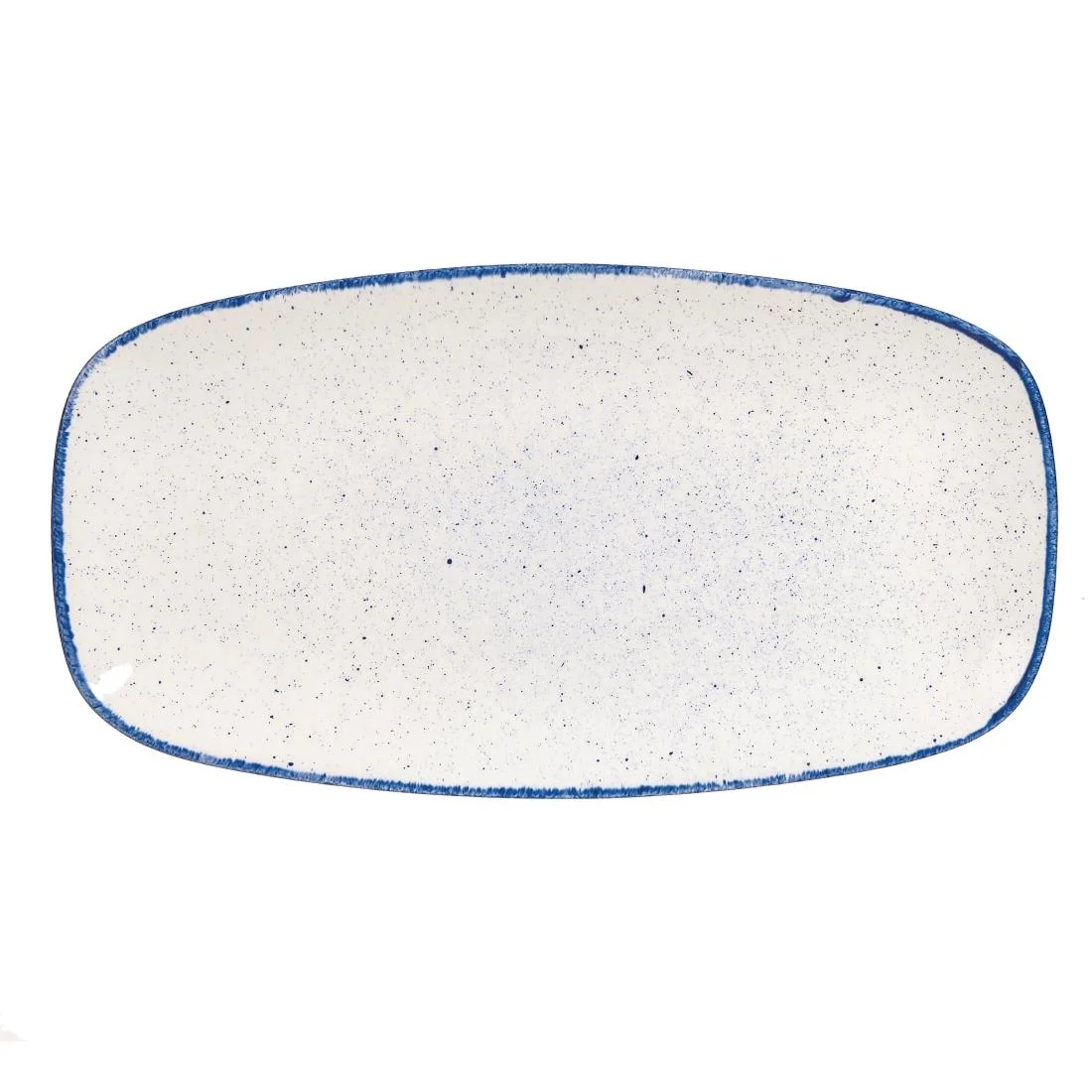 Churchill Stonecast Hints Oblong Plates Indigo Blue 355mm (6 Pack)