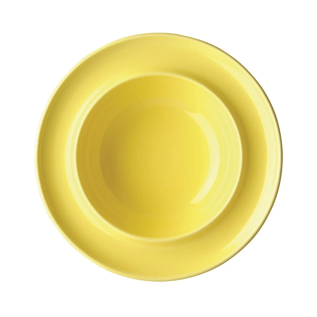 Olympia Heritage Raised Rim Bowls Yellow 205mm (4 Pack)