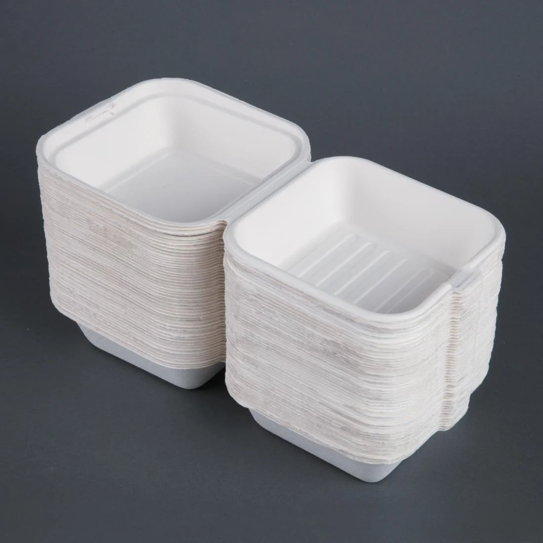 Fiesta Compostable Bagasse Burger Boxes with Bottom Ridges 153mm (Pack of 500) - Image 6