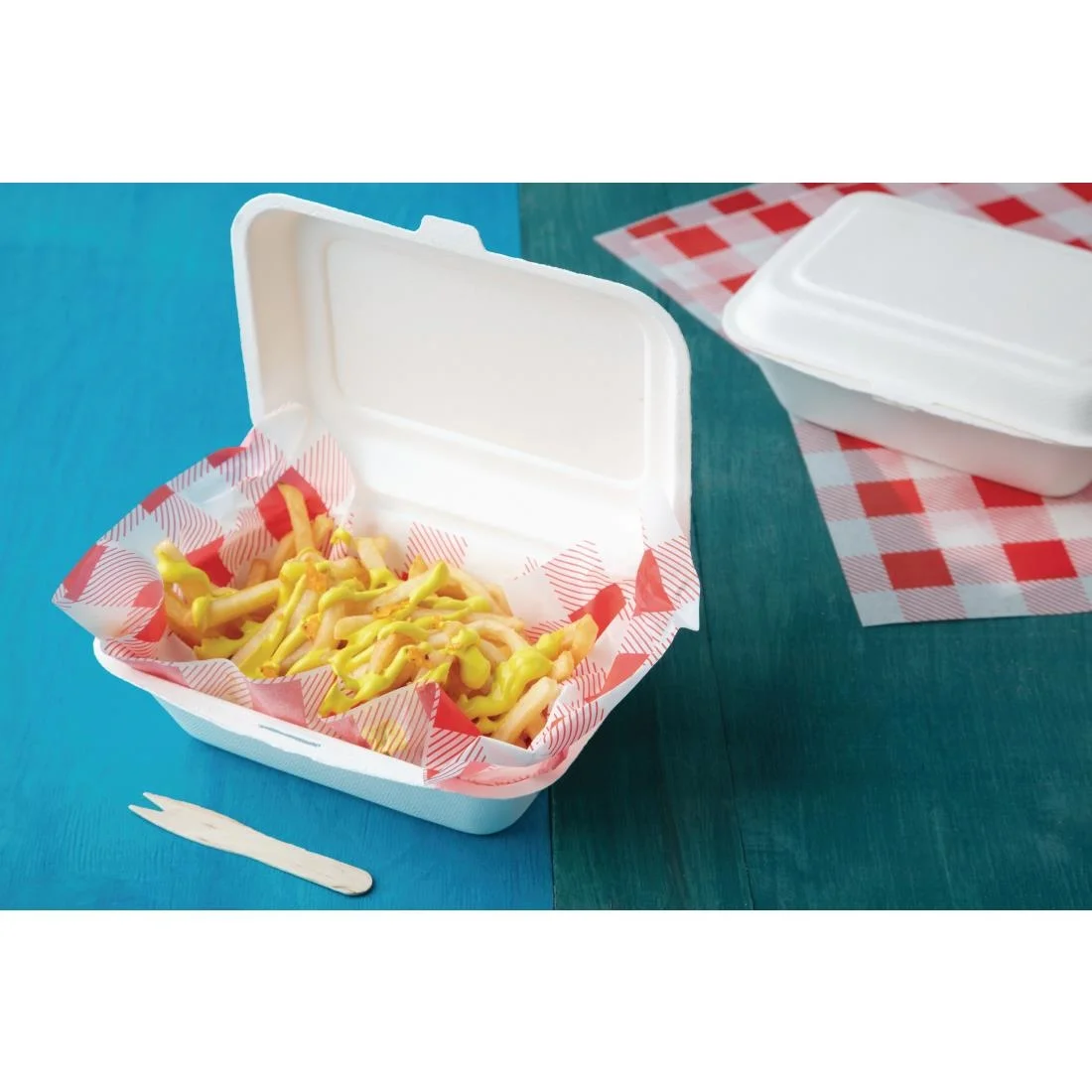 Fiesta Compostable Bagasse Hinged Food Containers 182mm - Image 5
