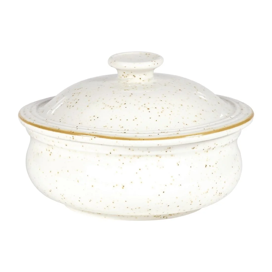 Churchill Stonecast Lidded Stew Pots Barley White 430ml (6 Pack)