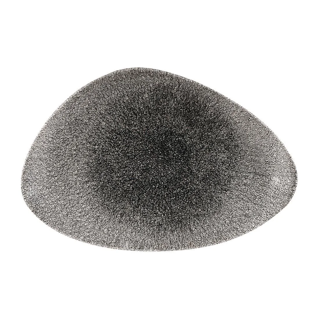 Churchill Studio Prints Raku Triangular Plates Quartz Black 300mm (6 Pack) - Image 1