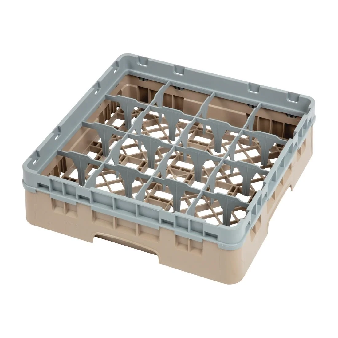 Cambro Camrack Beige 16 Compartments Max Glass Height 92mm - Image 1