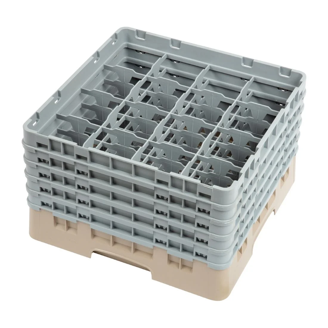 Cambro Camrack Beige 16 Compartments Max Glass Height 257mm - Image 1