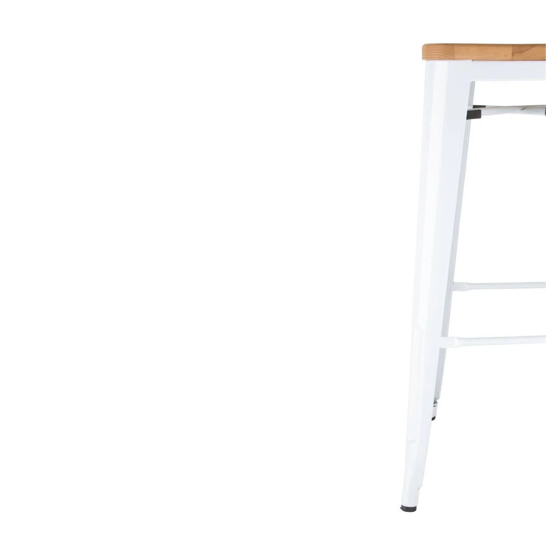 Bolero Bistro High Stools with Wooden Seatpad White (Pack of 4) - Image 4