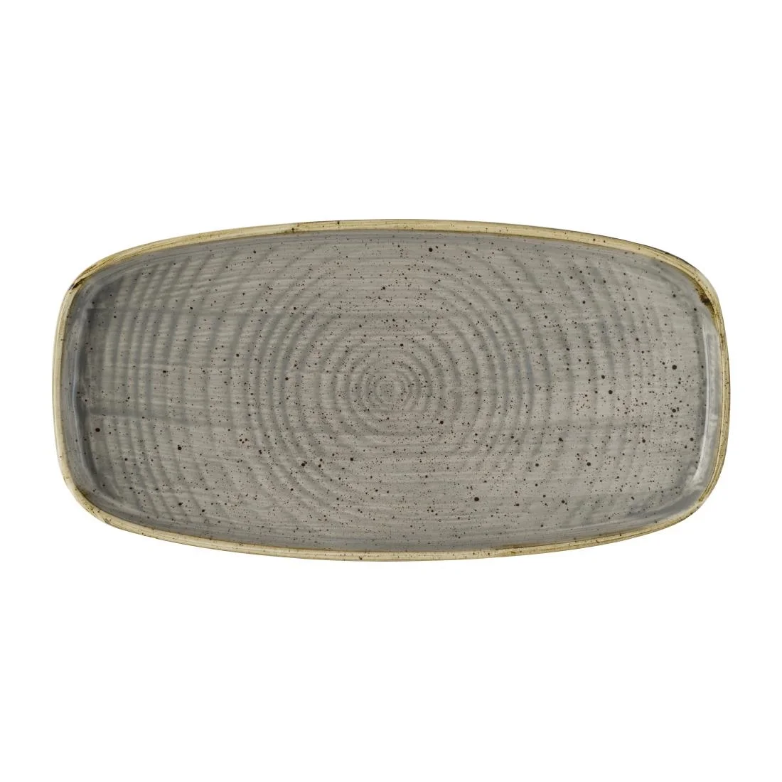 Churchill Stonecast Peppercorn Grey Chefs' Walled Oblong Plates 300mm (12 Pack)