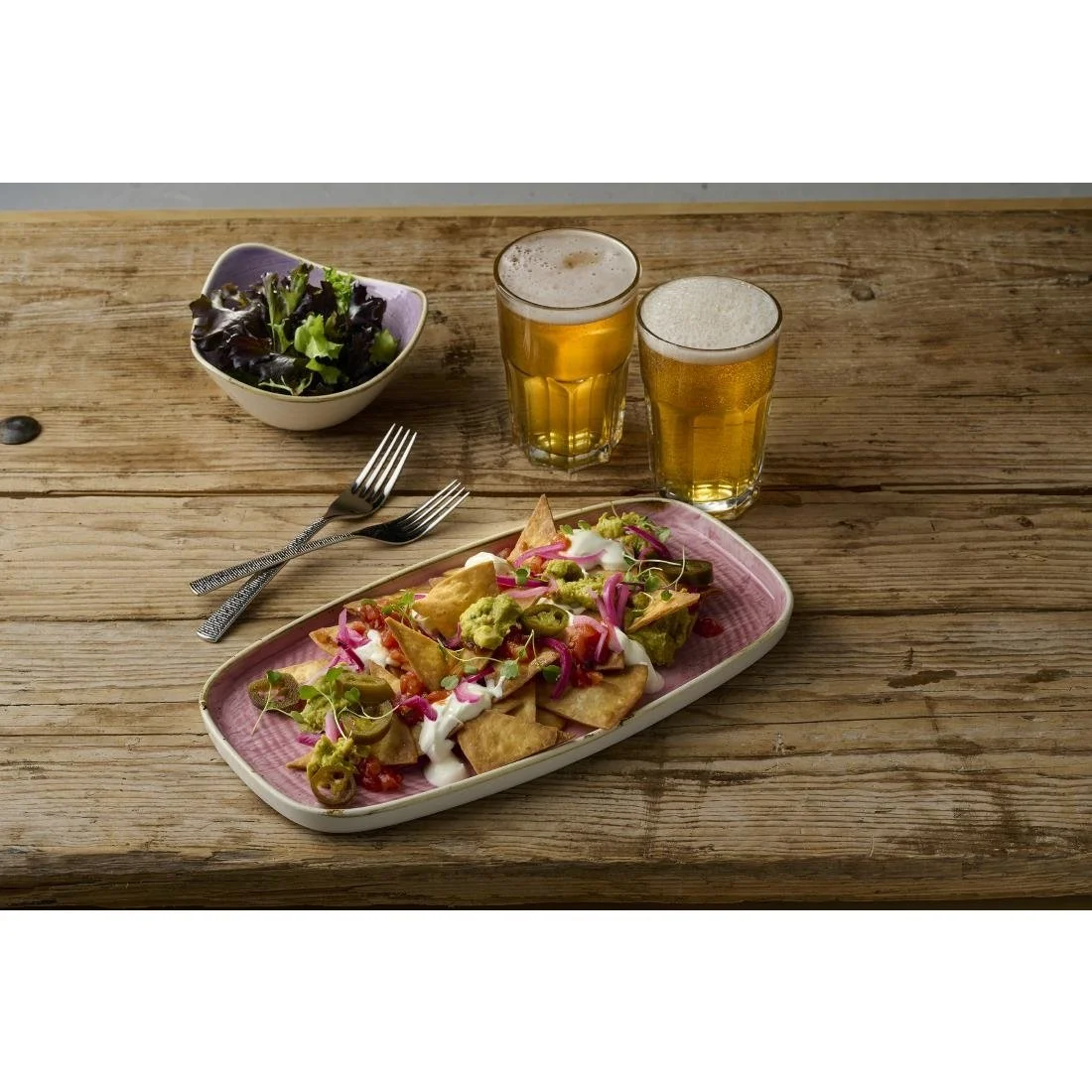 Churchill Stonecast Petal Pink Chefs' Walled Oblong Plates 350mm (6 Pack) - Image 4