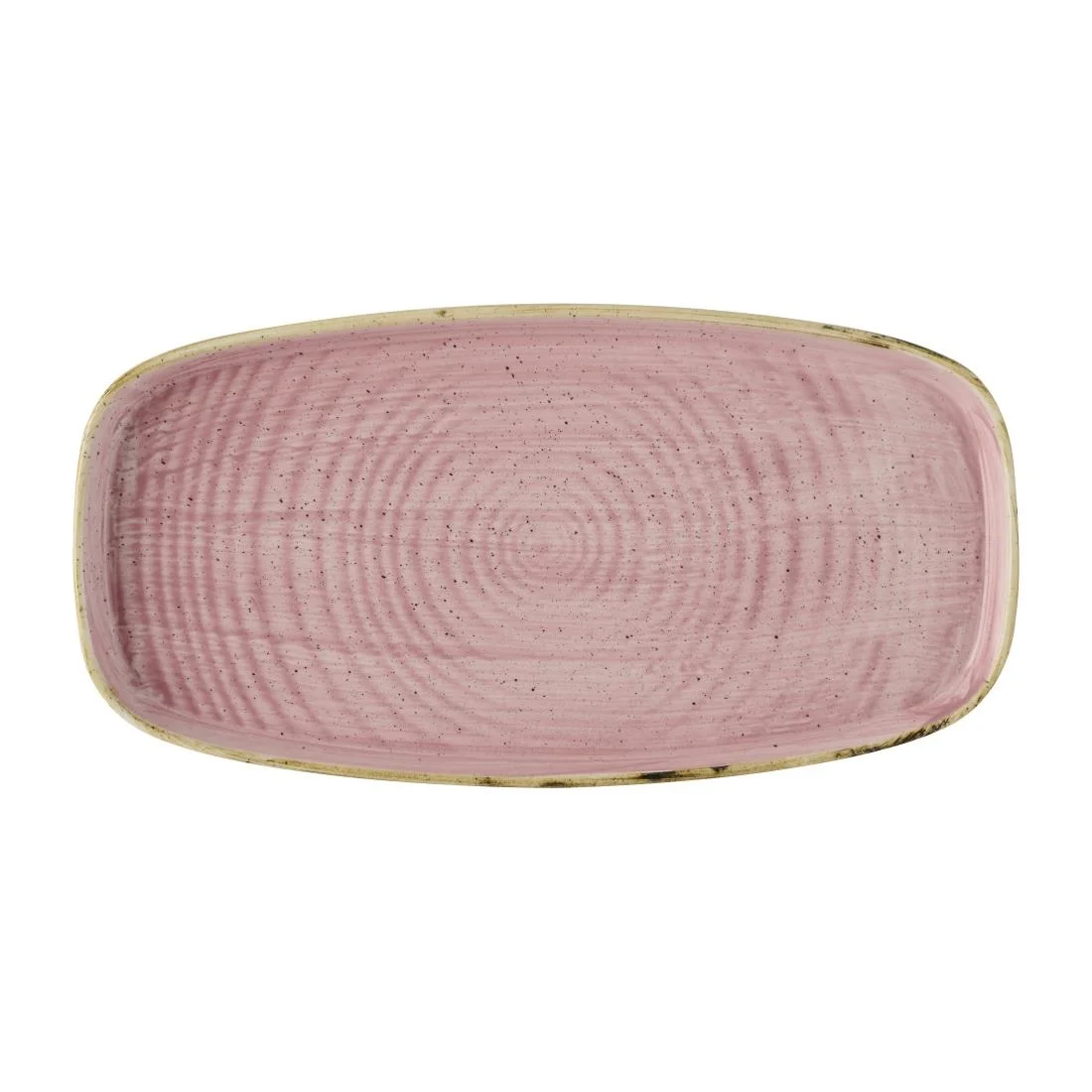 Churchill Stonecast Petal Pink Chefs' Walled Oblong Plates 350mm (6 Pack)