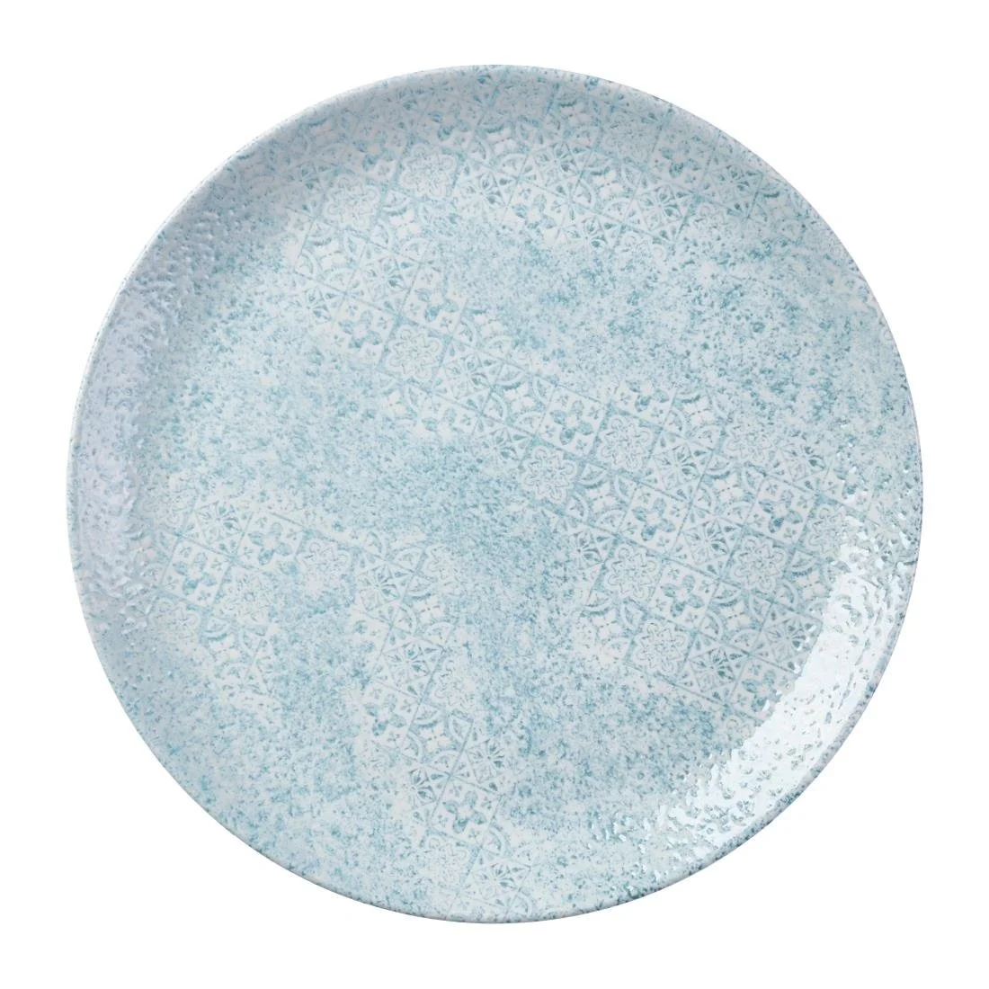 Churchill Vintage Prints Med Tiles Aquamarine Coupe Plates 288mm (12 Pack) - Image 1